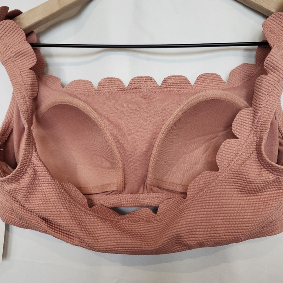 Time and Tru NWT Women's Swim‎ Top Size M Rose Pink Scalloped Summer Resortwear - Picture 4 of 8